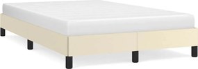vidaXL Πλαίσιο Κρεβατιού χωρίς στρώμα Κρεμ 120x190 εκ.Συνθ. Δέρμα