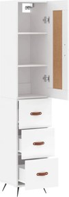 vidaXL Ντουλάπι Λευκό 34,5 x 34 x 180 εκ. από Επεξεργασμένο Ξύλο