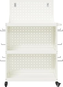 vidaXL Καρότσι εργαλείων Λευκό 65 x 35 x 111 εκ Ψυχρής έλασης χάλυβας