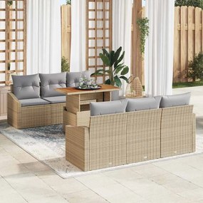 vidaXL Σετ Καναπέ Κήπου με μαξιλάρι Μπεζ, Γκρι 100 x 55 x 73 εκ