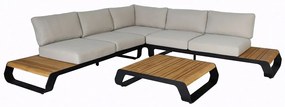 Σαλόνι Κήπου Γωνιακό Palm/C 01-00-2668 (Σετ 3Τμχ) Με Μαξιλάρια Grey-Natural 5 Θέσεων