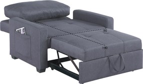ΠΟΛΥΘΡΟΝΑ-ΚΡΕΒΑΤΙ KANNA HM3083.10 ΓΚΡΙ ΥΦΑΣΜΑ 112x96x85Yεκ.