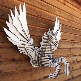 Intra απο ξύλο plywood 3mm-4mm πάχος - Διακόσμηση τοίχου Unicorn Δίασταση 30x30 cm Intraeaxys-lopqwv67