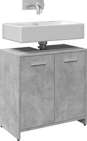 vidaXL Ντουλάπι Νιπτήρα Μπάνιου Μπετόν Γκρι 60x33x60 εκ. Επεξ. Ξύλο
