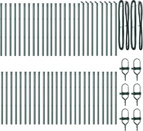 vidaXL Ενσωματωμένος Πόλος Φράχτη 52 pcs Πράσινο