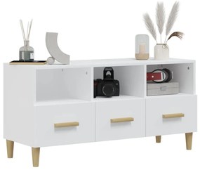 vidaXL Έπιπλο Τηλεόρασης Γυαλ. Λευκό 102x36x50 εκ. Επεξεργασμένο Ξύλο