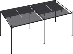VidaXL Κιόσκι με Πτυσσόμενη Οροφή Ανθρακί 600 x 300 x 233 εκ.
