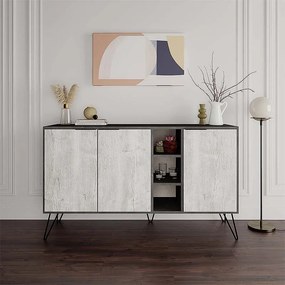 ΜΠΟΥΦΕΣ CLARA MEGAPAP ΧΡΩΜΑ ΓΚΡΙ ΡΕΤΡΟ - ΛΕΥΚΟ ΑΝΤΙΚΕ 142X35,6X83ΕΚ.