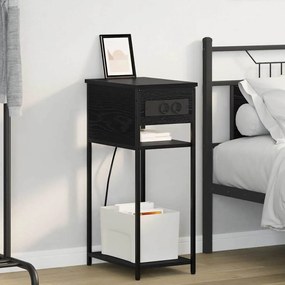 vidaXL Κομοδίνο Μαύρη δρυς 28.1 x 40.9 x 75 εκ. Επεξεργασμένο ξύλο