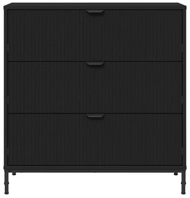 vidaXL Πλαϊνό γραφείο Μαύρο 79.5 x 33 x 82 εκ Επεξεργασμένο ξύλο