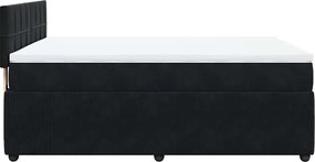 vidaXL Κρεβάτι Boxspring με Στρώμα Μαύρο 140x190 εκ. Βελούδινο