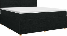 vidaXL Κρεβάτι box spring με στρώμα Μαύρο 140 x 190 cm Ύφασμα