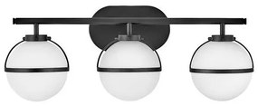 Απλίκα Φωτιστικό Μπάνιου 3xE14 Οπάλ Γυαλί IP44 Hollis Elstead Lighting HK-HOLLIS3-O-BK-BATH Μαύρο
