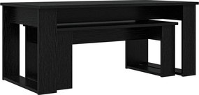 vidaXL Σετ Τραπεζιού Για Καφέ 2 pcs Μαύρη Οξυά Επεξεργασμένο ξύλο