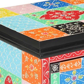 vidaXL Κομοδίνο Πολύχρωμο 40 x 35 x 45 εκ. Μασίφ ξύλο μάνγκο