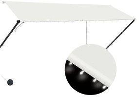 vidaXL Τέντα Συρόμενη με LED Κρεμ 300 x 150 εκ.