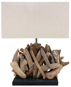 ΕΠΙΤΡΑΠΕΖΙΟ ΟΡΘΟΓΩΝΙΟ ΦΩΤΙΣΤΙΚΟ TWIGGY HM4424 DRIFTWOOD &amp; ΛΕΥΚΟ ΚΑΠΕΛΟ 35.5x15x47Υεκ.