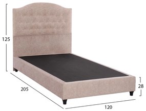 Επενδυμένο Κρεβάτι MALENA Ημίδιπλο Nubuck Μπέζ 120x200 εκ. 120x205x125 εκ.