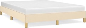 vidaXL Σκελετός Κρεβατιού Χωρίς Στρώμα Κρεμ 140x200 εκ.Υφασμάτινο