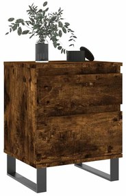 vidaXL Κομοδίνο Καπνιστή Δρυς 40 x 35 x 50 εκ. από Επεξεργ. Ξύλο