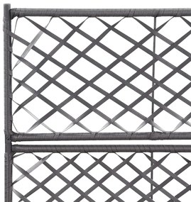 vidaXL Ζαρντινιέρα Υπερυψωμένη+Καφασωτό Μαύρη 58x30x107 εκ. Συνθ.Ρατάν