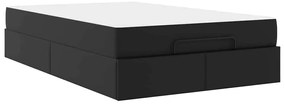 vidaXL Σκελετός κρεβατιού με στρώμα Μαύρο 120 x 190 cm Τεχνητό δέρμα