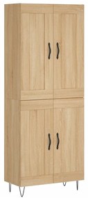 vidaXL Ντουλάπι Sonoma δρυς 69,5 x 34 x 180 εκ. από Επεξεργασμένο Ξύλο