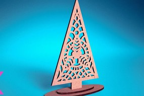 Σετ των 2 Intra απο ξύλο plywood 3mm-4mm πάχος Χριστουγεννιάτικο Στολίδι Μάνταλα με Δίασταση 30x30 cm INTRAFABR-72247445