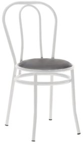 Καρέκλα Βιέννης I pakoworld pu μαύρο-μέταλλο λευκό