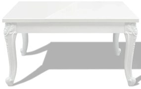 Τραπεζάκι Σαλονιού Γυαλιστερό Λευκό 80 x 80 x 42 εκ. - Λευκό