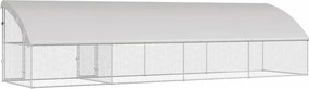 vidaXL Κλουβί για κότες 4 pcs Ασημί 800 x 200 x 200 εκ.