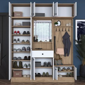 Έπιπλο Εισόδου Καρυδιά / Λευκό EA104 179,6x37,5x226,4