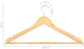 vidaXL Κρεμάστρες Ρούχων Σετ 100 τεμ. Αντιολισθητικές από Σκληρό Ξύλο