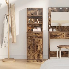 vidaXL Highboard Καπνιστή δρυς 40 x 40.5 x 135 εκ. Επεξεργασμένο ξύλο