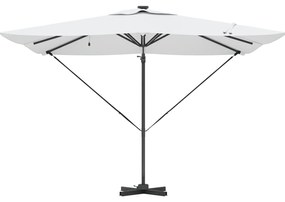 vidaXL Ομπρέλα Roma με LEDs Άμμος 286x285x270 εκ. Αλουμίνιο