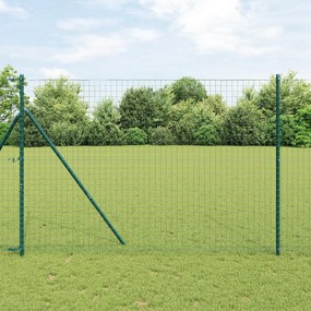 vidaXL Πόλοι Φράχτη 52 τεμ Πράσινο Ø32 mm 200 cm Γαλβανισμένος Χάλυβας