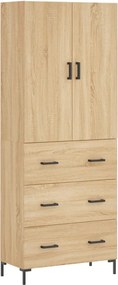vidaXL Ντουλάπι Sonoma δρυς 69,5 x 34 x 180 εκ. από Επεξεργασμένο Ξύλο