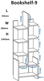 Βιβλιοθήκη POLKA-9 Φυσικό  43,20x26,60x134,50