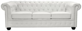 ΚΑΝΑΠΕΣ 3ΘΕΣΙΟΣ T.CHESTERFIELD HM3009.02 ΤΕΧΝΟΔΕΡΜΑ ΛΕΥΚΟ ΜΑΤ 208x90x73 εκ.