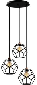 Φωτιστικό Οροφής Degirmen 527ABY1673 Φ50x120cm 3xE27 40W Black-Bronze Opviq