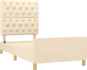 vidaXL Πλαίσιο κρεβατιού χωρίς στρώμα Κρέμα 80x200 cm Ύφασμα