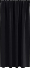 vidaXL Κουρτίνες Μαύρης Ύφανσης με Δαχτυλίδια 2 pcs Μαύρο