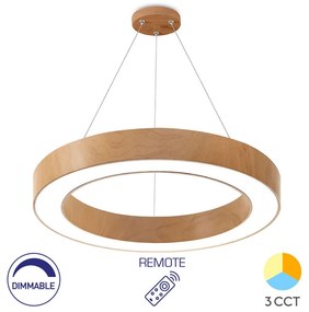 Φωτιστικό Κρεμαστό Braytron BH16-06297 Ξύλο Φυσικό χρώμα (Wood Natural Finish) CCT3