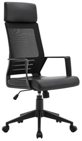 Manager&#039;s Office Chair FL19 Fylliana Black PU Leather 60x62x128 cm