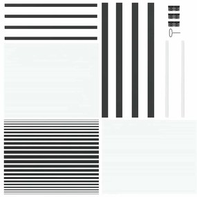 vidaXL Εσωτερική Πόρτα Μαύρο 93 x 201.5 cm Tempered γυαλί, Αλουμίνιο