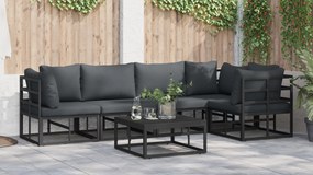 vidaXL Σετ Καναπέ Κήπου 6 pcs Μαύρο 70 x 70 x 32 εκ Αλουμίνιο