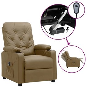 vidaXL Πολυθρόνα Ανακλινόμενη Ηλεκτρική Καπουτσίνο από Συνθετικό Δέρμα