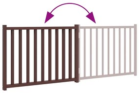 vidaXL Πύλη σκύλου πτυσσόμενη 2 πάνελ καφέ δρυς 160 εκ. Μασίφ Ελάτη