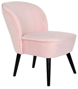 Κάθισμα DKD Home Decor Μαύρο Ανοιχτό Ροζ Ξύλο 60 x 70 x 78 cm