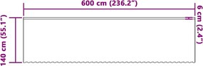 vidaXL Κουρτίνα Δαντέλας με κουρτίνες Λευκό 140 x 600 cm Πολυεστέρας
